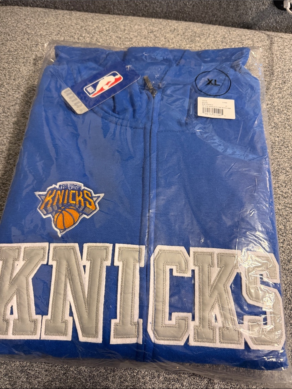 NBA Blue New York Knicks Zip-Up Sweatshirt